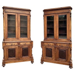 PAIR 19th Century French Louis Philippe Walnut Bookcases