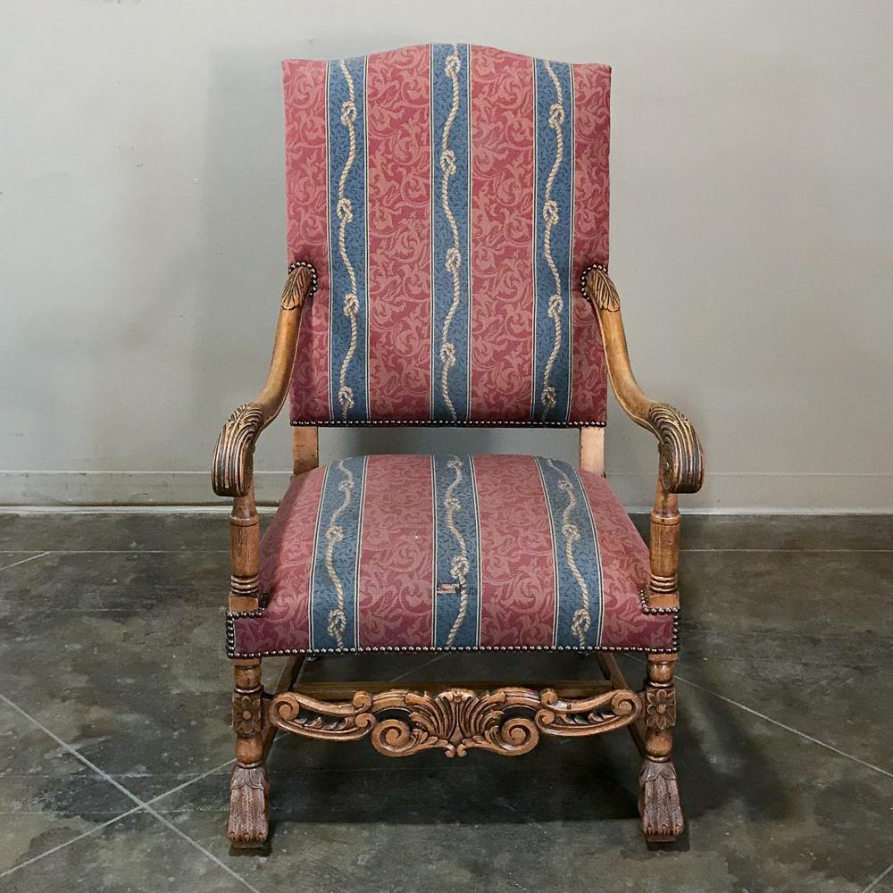Pair 19th Century French Louis XIII Armchairs For Sale 5