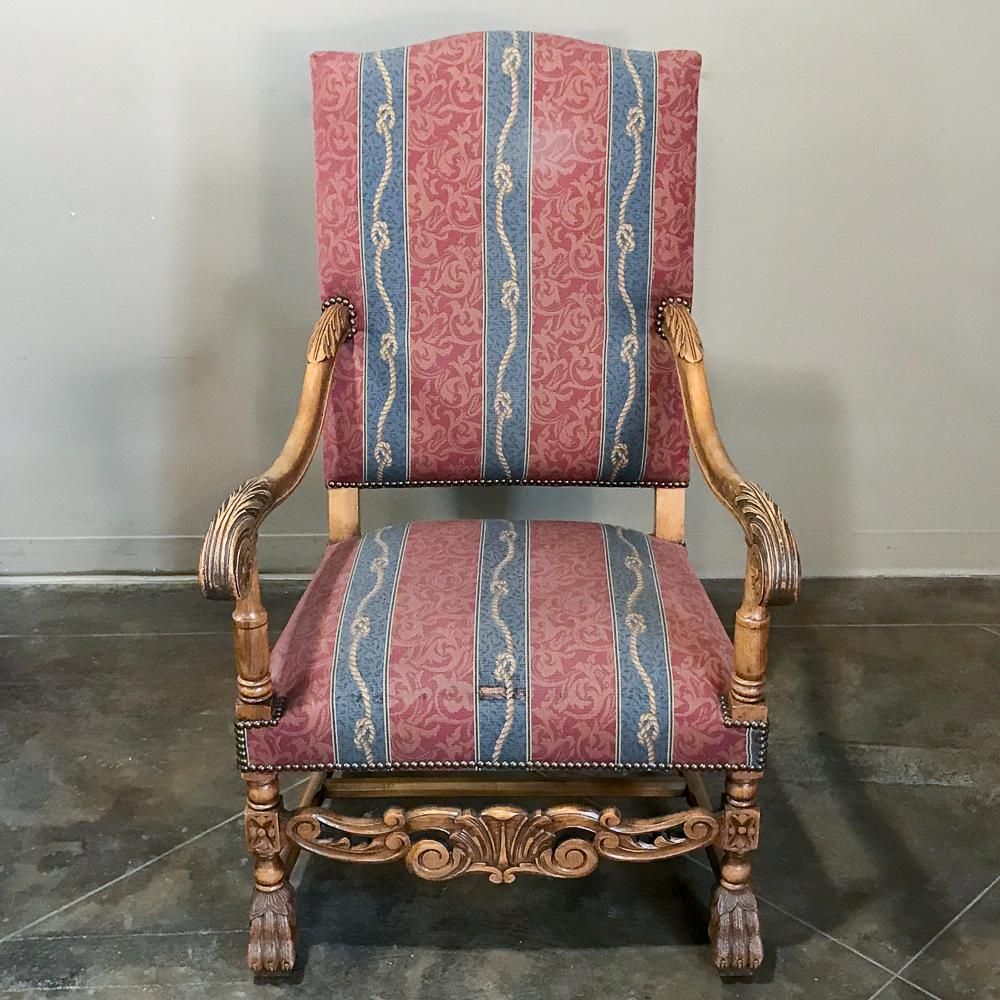 Pair 19th Century French Louis XIII Armchairs For Sale 1