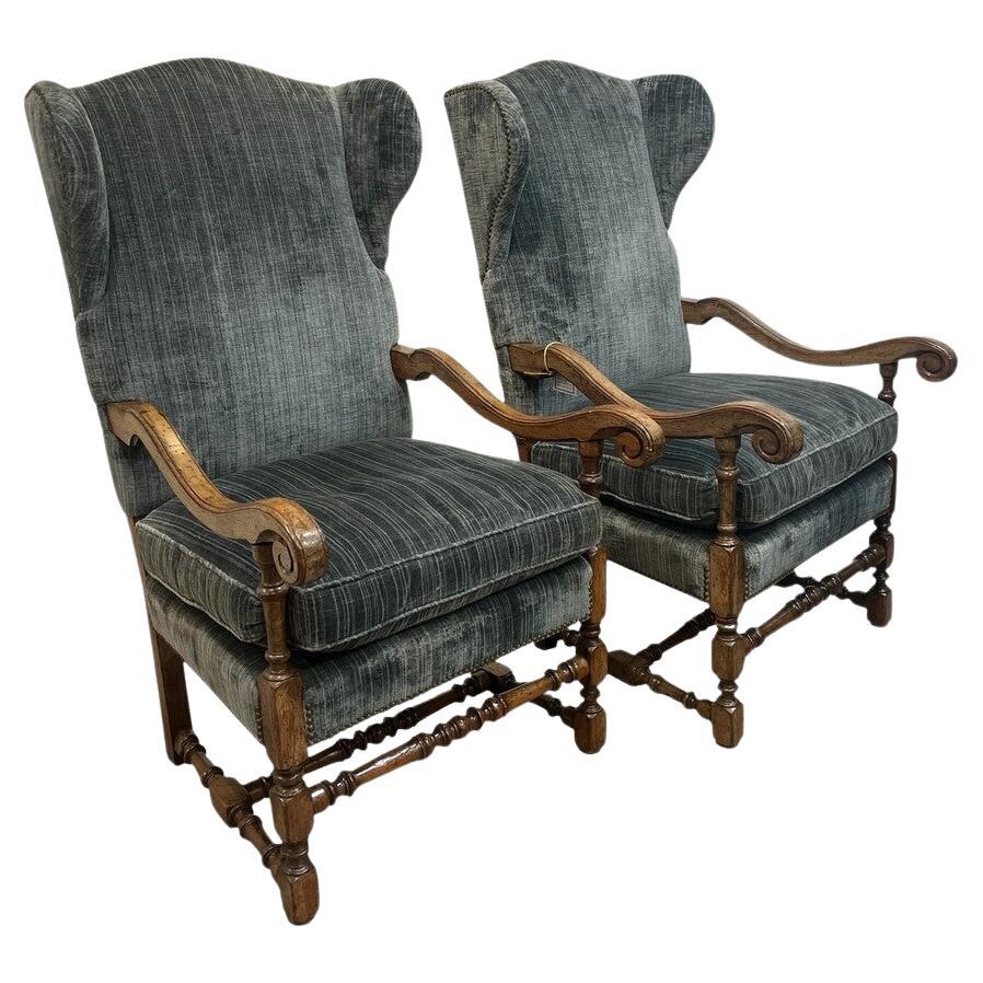 Pair 19th Century French Louis XIV Armchairs