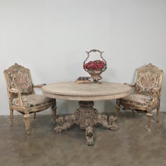 Pair 19th Century French Louis XIV Gilded Armchairs