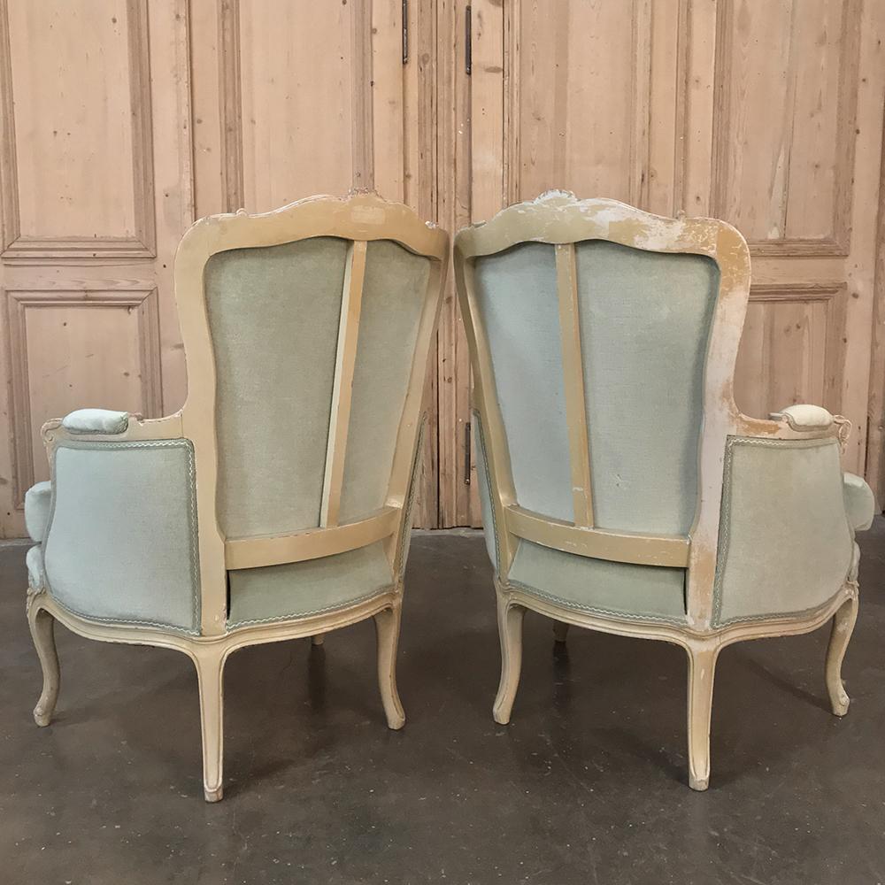 Pair of 19th Century French Louis XV Bergeres, Armchairs 7