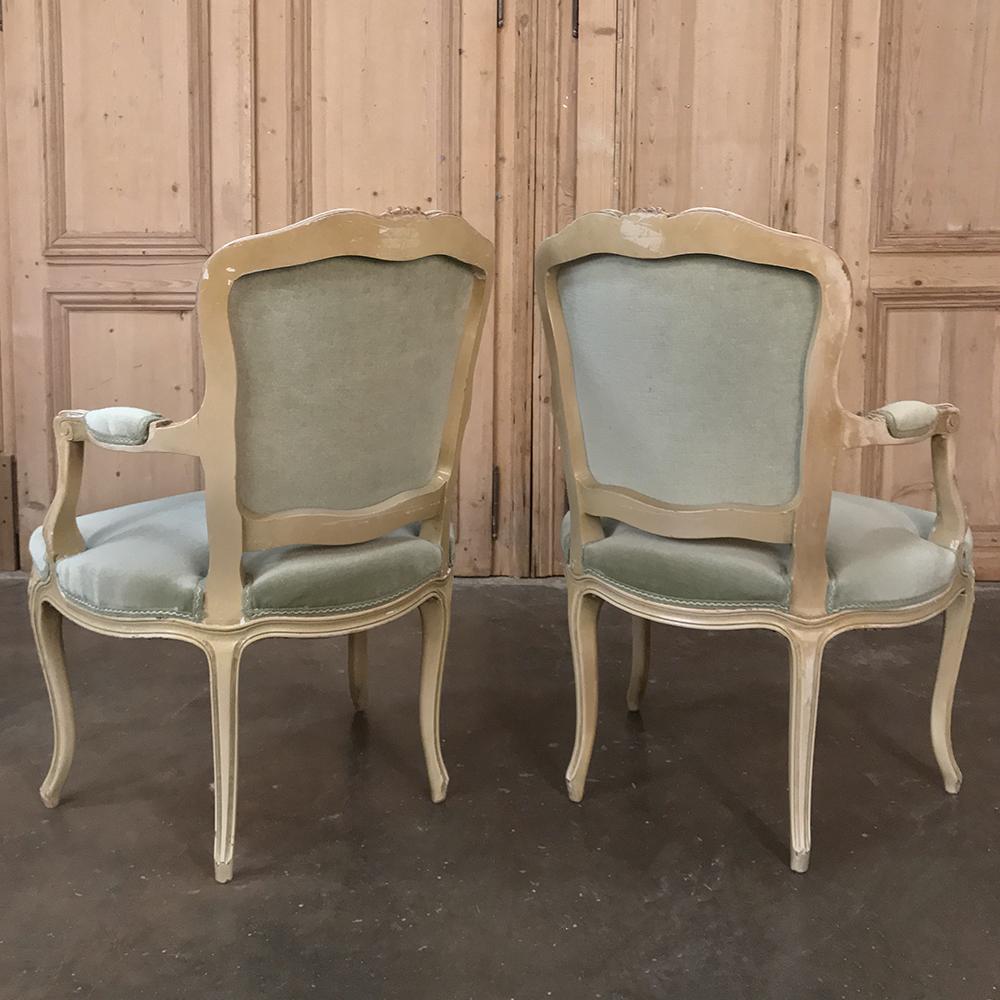 Pair of 19th Century French Louis XV Fauteuils, Armchairs 6