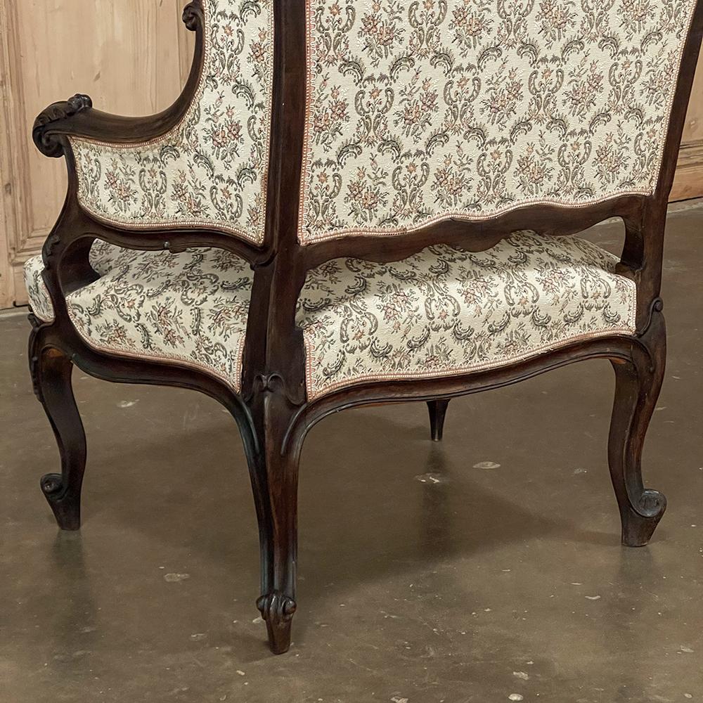 Pair 19th Century French Louis XV, Regence Armchairs, Bergeres For Sale 14