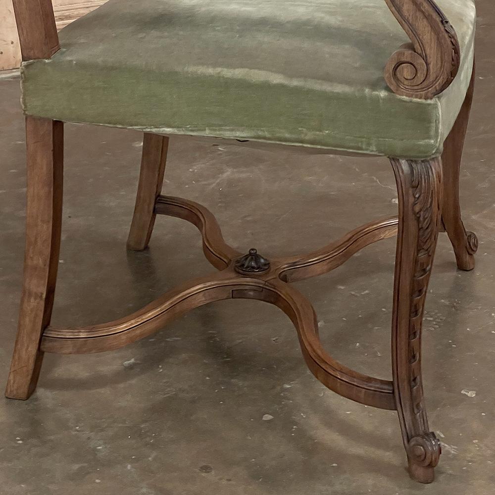 Pair 19th Century French Louis XV Walnut Armchairs ~ Fauteuils For Sale 6