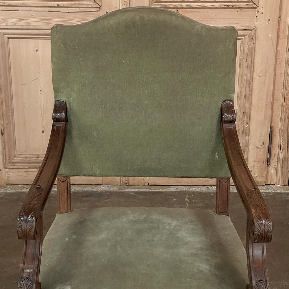 Pair 19th Century French Louis XV Walnut Armchairs ~ Fauteuils For Sale 8