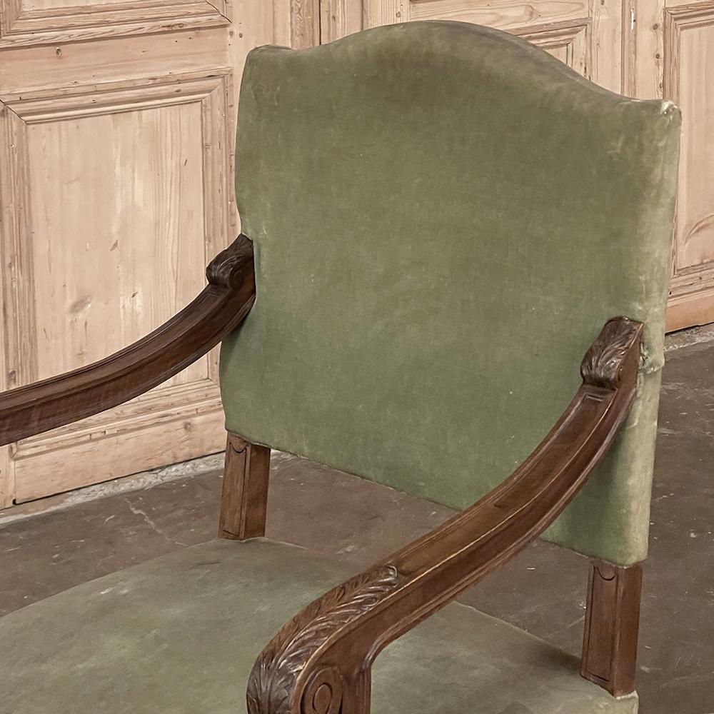 Pair 19th Century French Louis XV Walnut Armchairs ~ Fauteuils For Sale 10