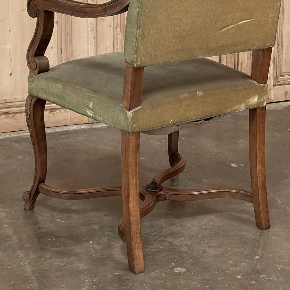 Pair 19th Century French Louis XV Walnut Armchairs ~ Fauteuils For Sale 13