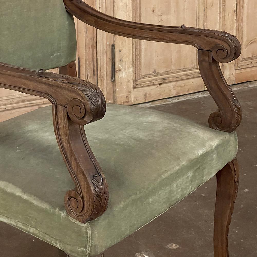 Pair 19th Century French Louis XV Walnut Armchairs ~ Fauteuils For Sale 3