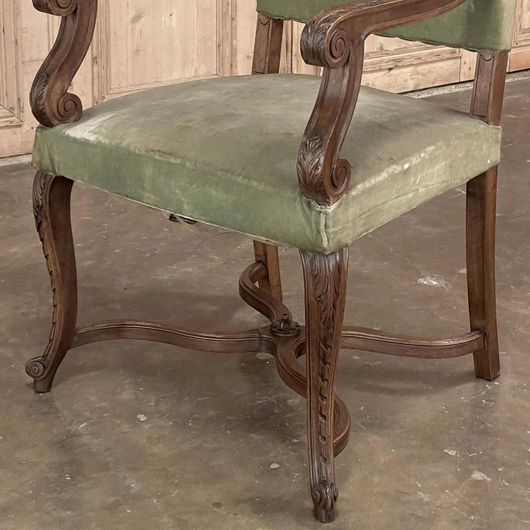 Pair 19th Century French Louis XV Walnut Armchairs ~ Fauteuils For Sale ...