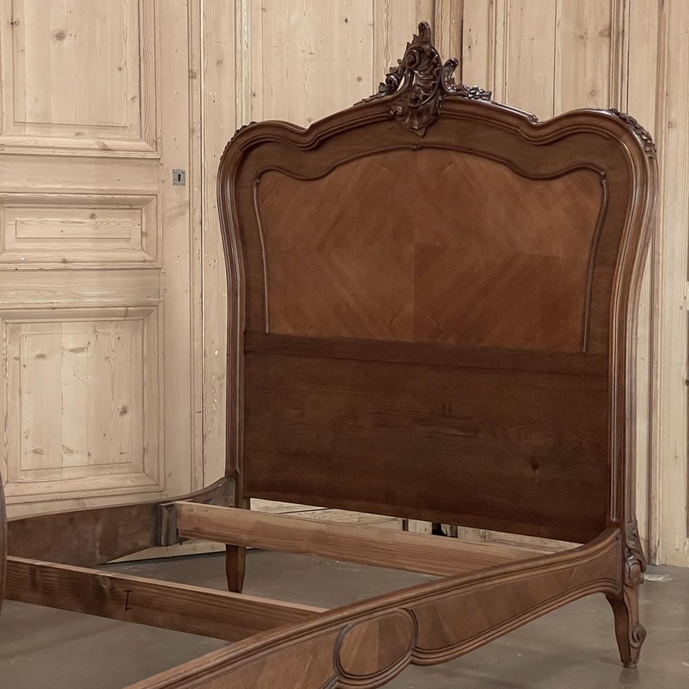 Pair 19th Century French Louis XV Walnut Twin Beds 3