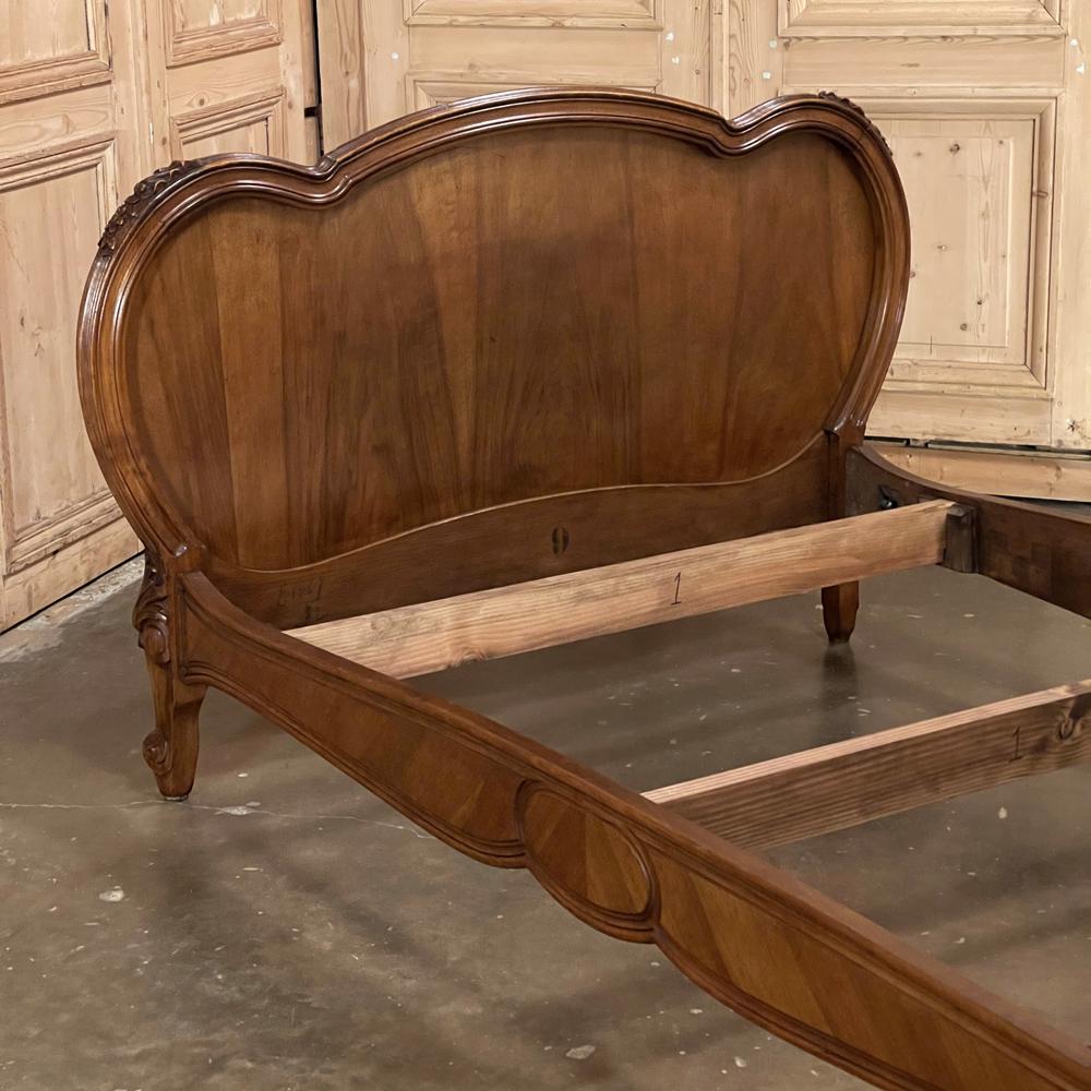Pair 19th Century French Louis XV Walnut Twin Beds 4