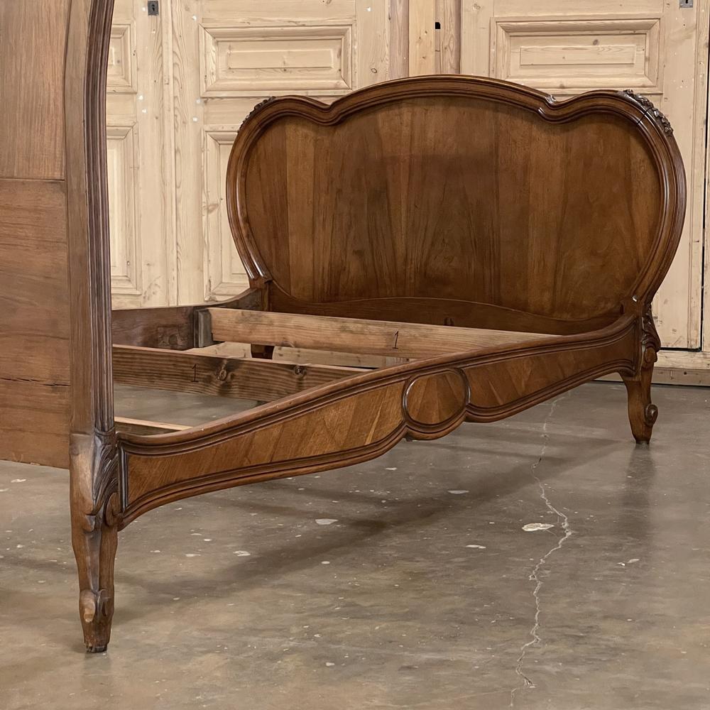 Pair 19th Century French Louis XV Walnut Twin Beds 11