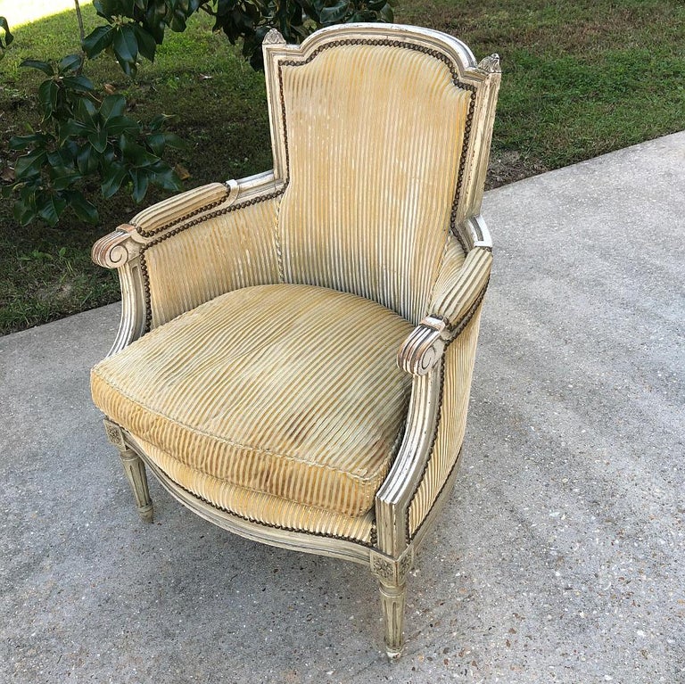 Pair of 19th Century French Louis XVI Bergères, Armchairs at 1stdibs