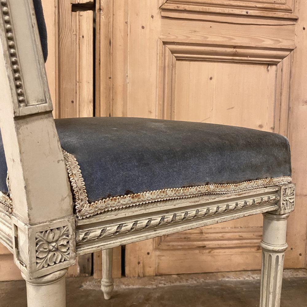 Pair of 19th Century French Louis XVI Painted Chairs 4