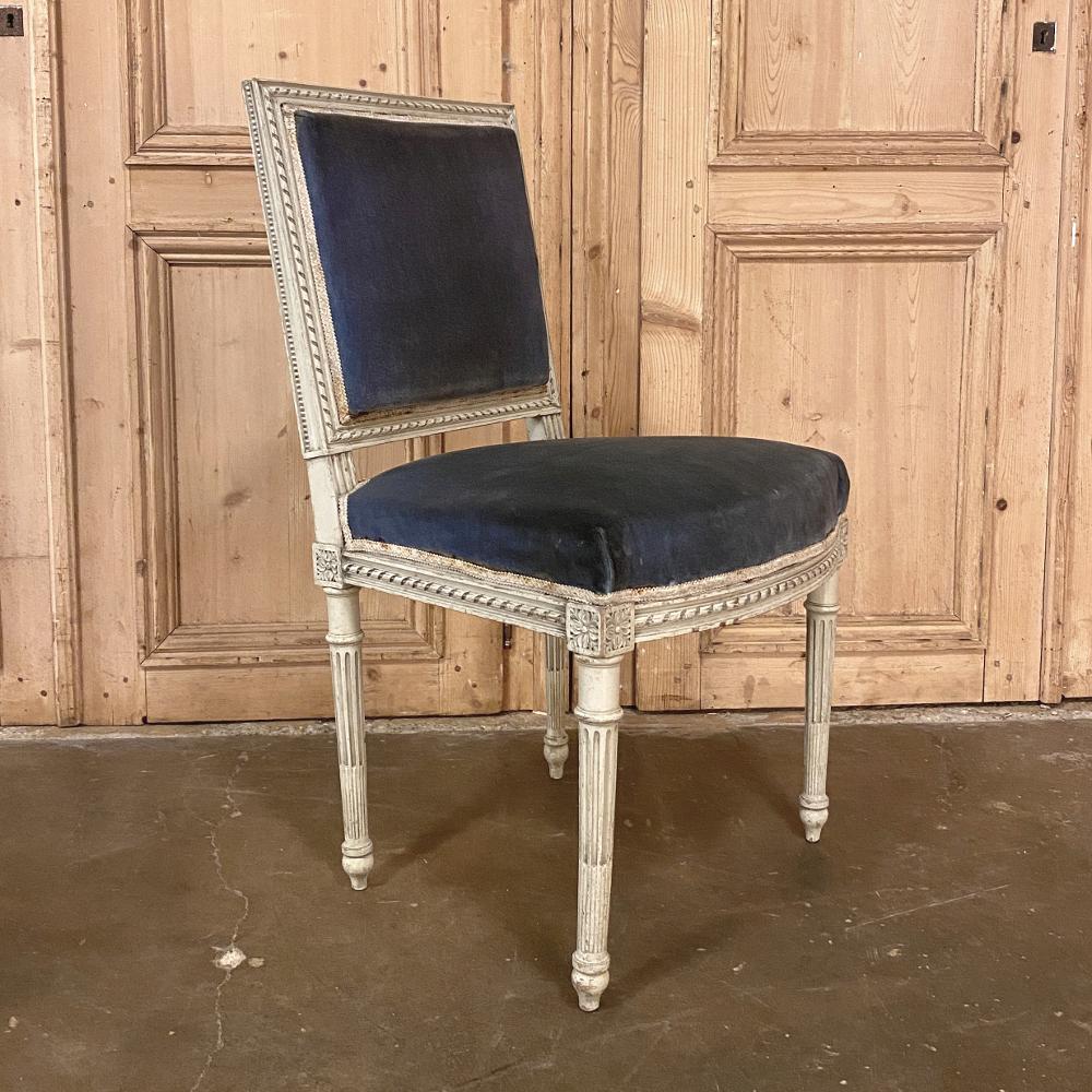 Pair of 19th Century French Louis XVI Painted Chairs 5