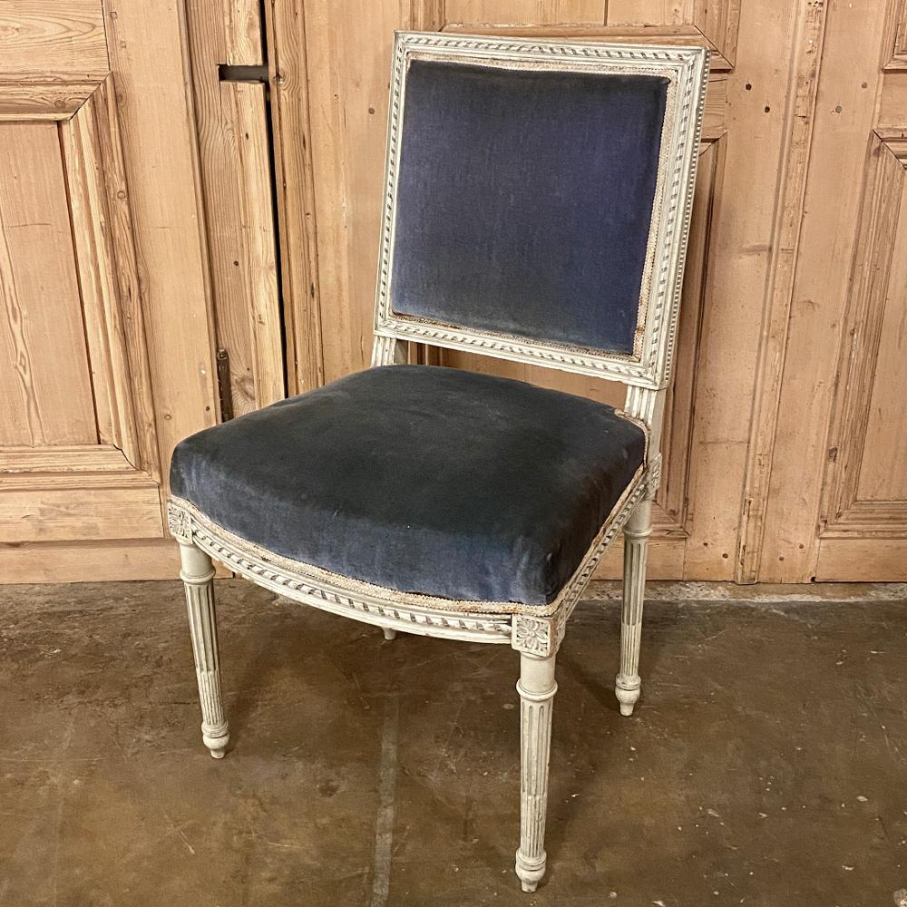 Pair of 19th Century French Louis XVI Painted Chairs 6