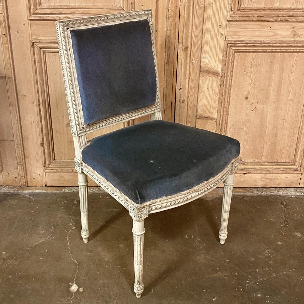 Late 19th Century Pair of 19th Century French Louis XVI Painted Chairs