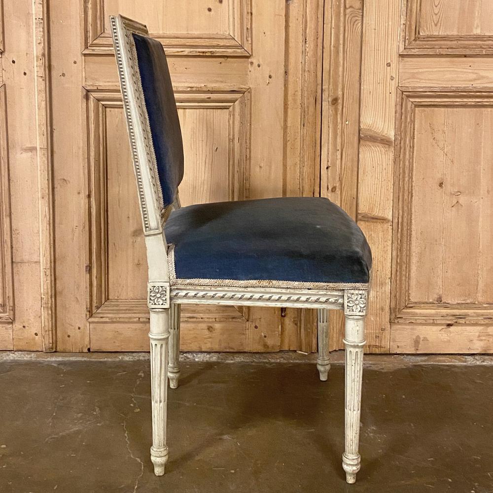 Pair of 19th Century French Louis XVI Painted Chairs 1