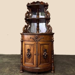 Pair 19th Century French Napoleon III Period Corner Cabinets ~ Vaisseliers