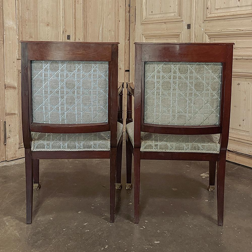 Pair 19th Century French Napoleon III Period Mahogany Armchairs For Sale 9