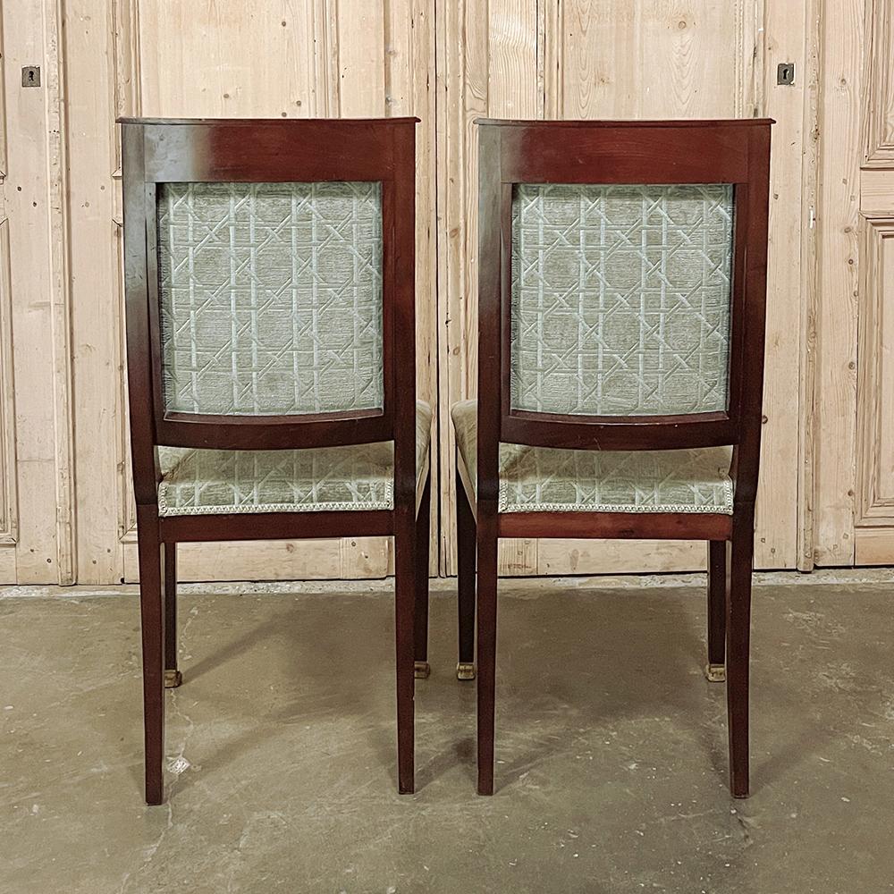 Pair 19th Century French Napoleon III Period Mahogany Chairs For Sale 4