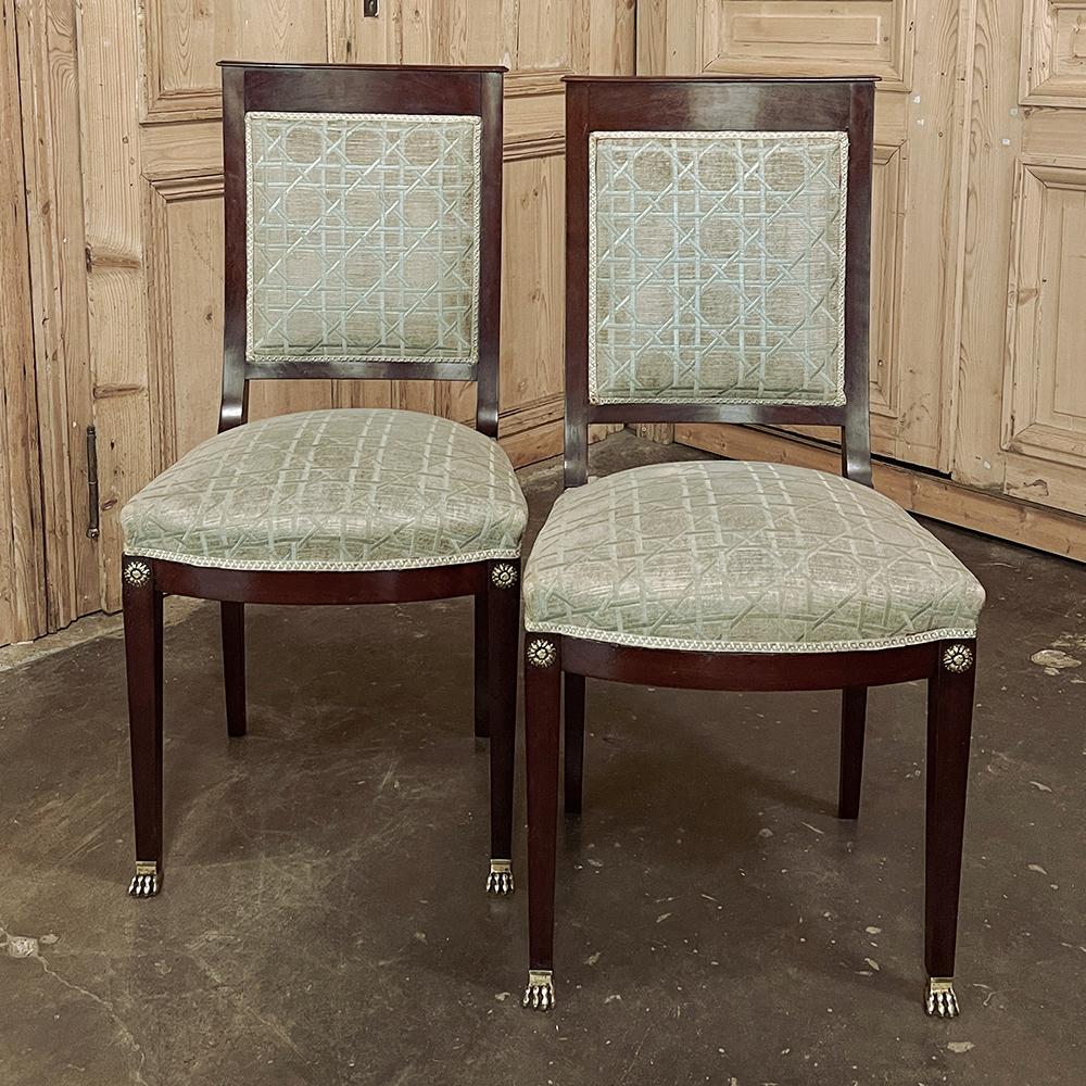 Pair 19th Century French Napoleon III Period Mahogany Chairs For Sale 7