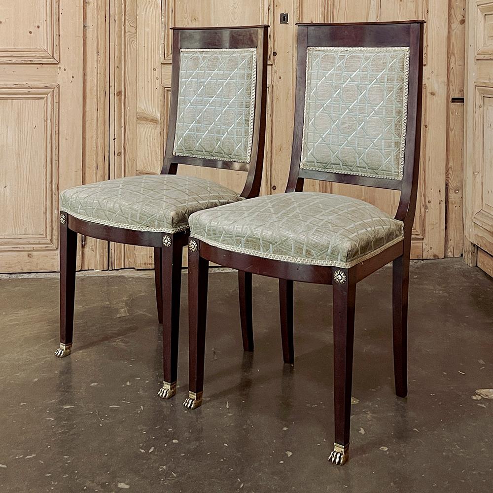 Pair 19th Century French Napoleon III Period Mahogany Chairs In Good Condition For Sale In Dallas, TX
