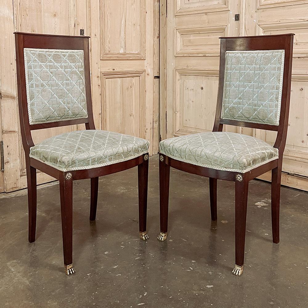 Late 19th Century Pair 19th Century French Napoleon III Period Mahogany Chairs For Sale