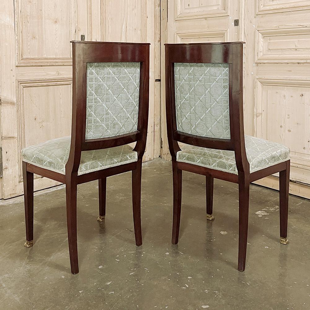 Pair 19th Century French Napoleon III Period Mahogany Chairs For Sale 1