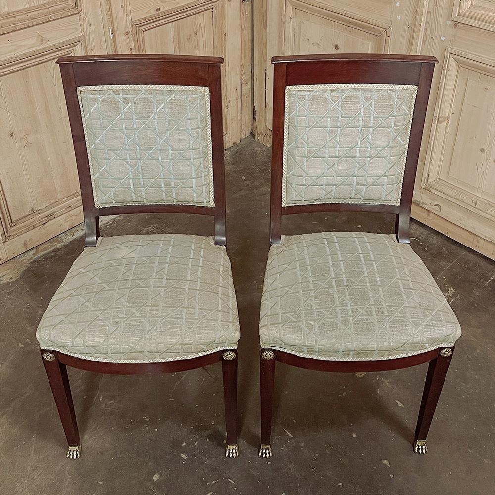 Pair 19th Century French Napoleon III Period Mahogany Chairs For Sale 2
