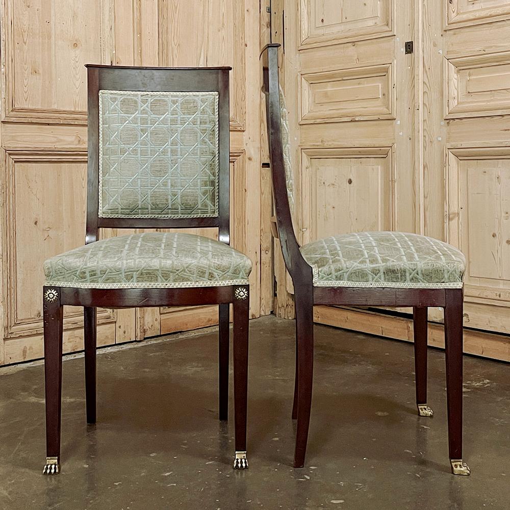 Pair 19th Century French Napoleon III Period Mahogany Chairs For Sale 3