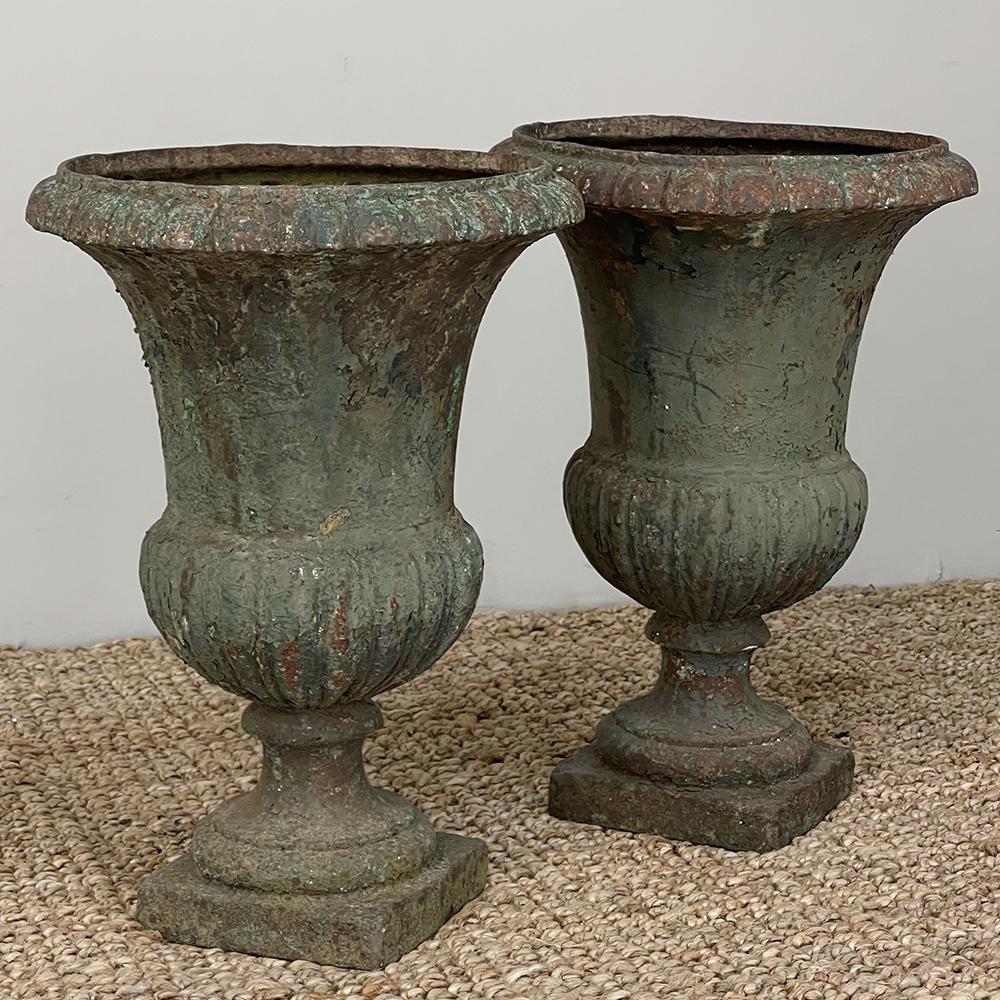 Néo-classique Paire de vases de jardin, jardinières néoclassiques français du 19ème siècle en vente
