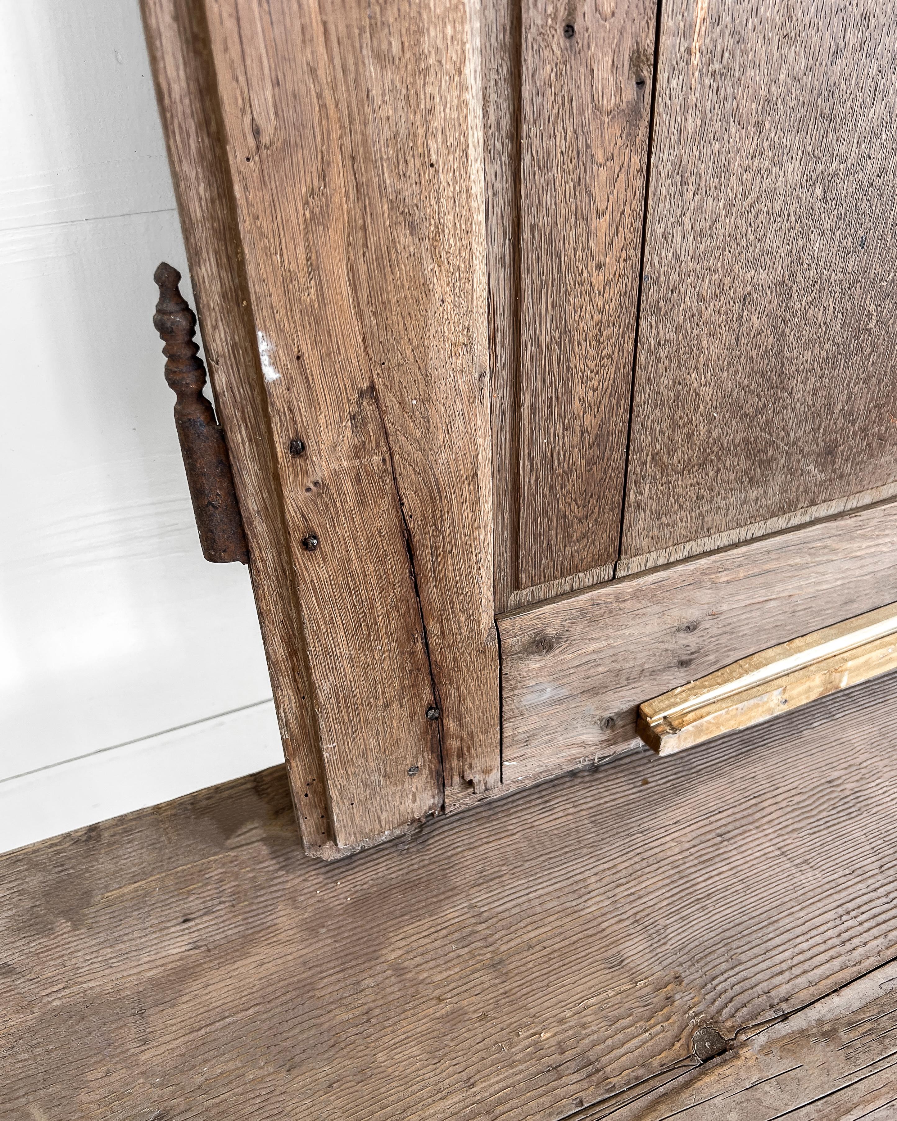 Pair 19th Century French Provincial Natural Oak Cupboard Doors For Sale 8
