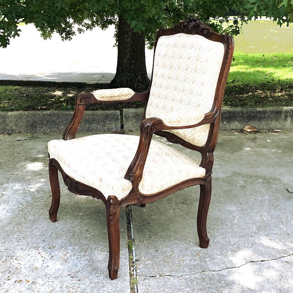 Pair 19th Century French Regence Walnut Armchairs, Fauteuils For Sale 9