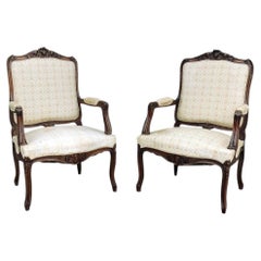 Pareja de sillones de nogal de la Regencia francesa del siglo XIX ~ Fauteuils