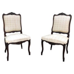 Pair 19th Century French Regence Walnut Side Chairs