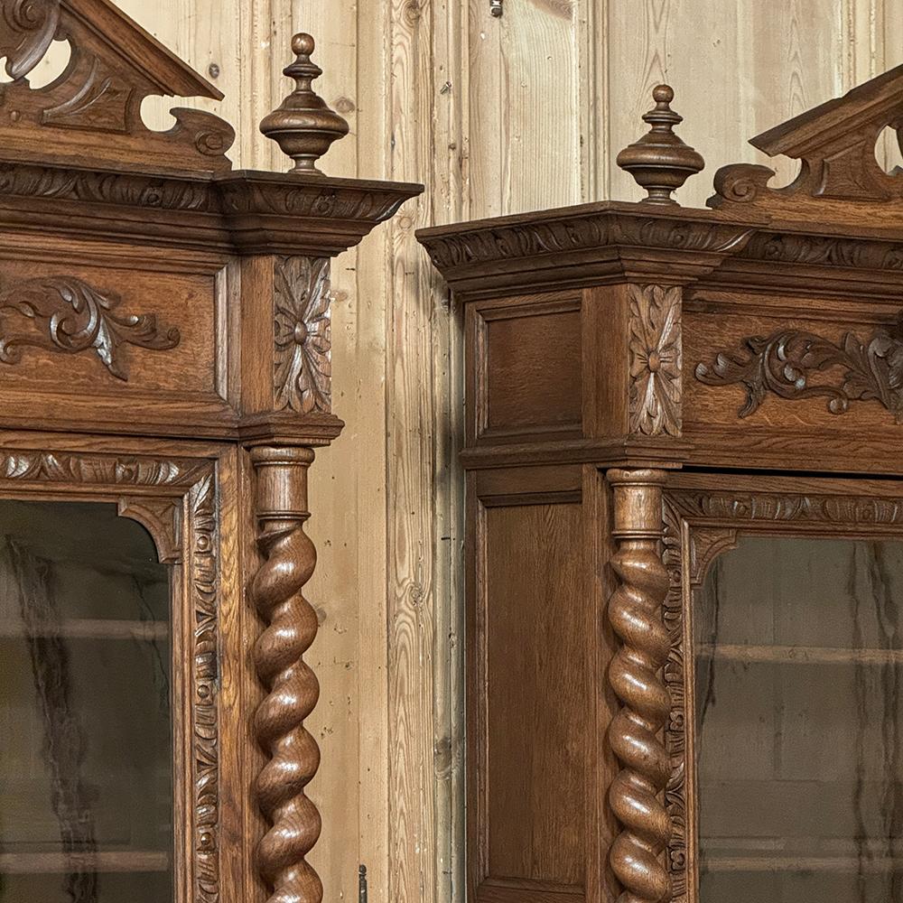 Pair 19th Century French Renaissance Carved Bookcases For Sale 10