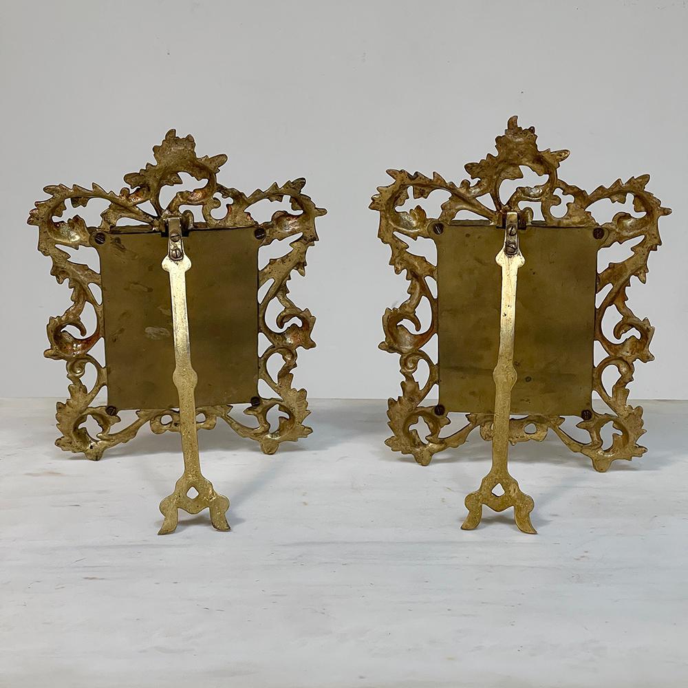 Pair 19th Century French Rococo Louis XV Cast Bronze Picture Frames For Sale 9