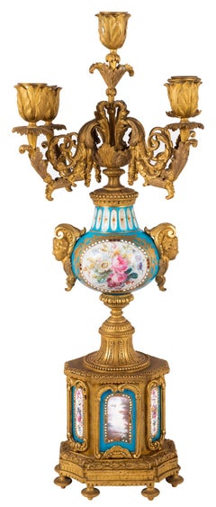 Pair 19th Century French Sevres Style Candelabra