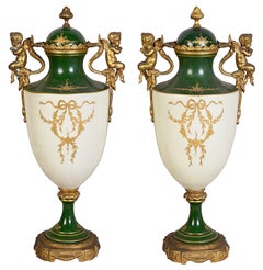 Pair 19th Century French Sevres style vases.