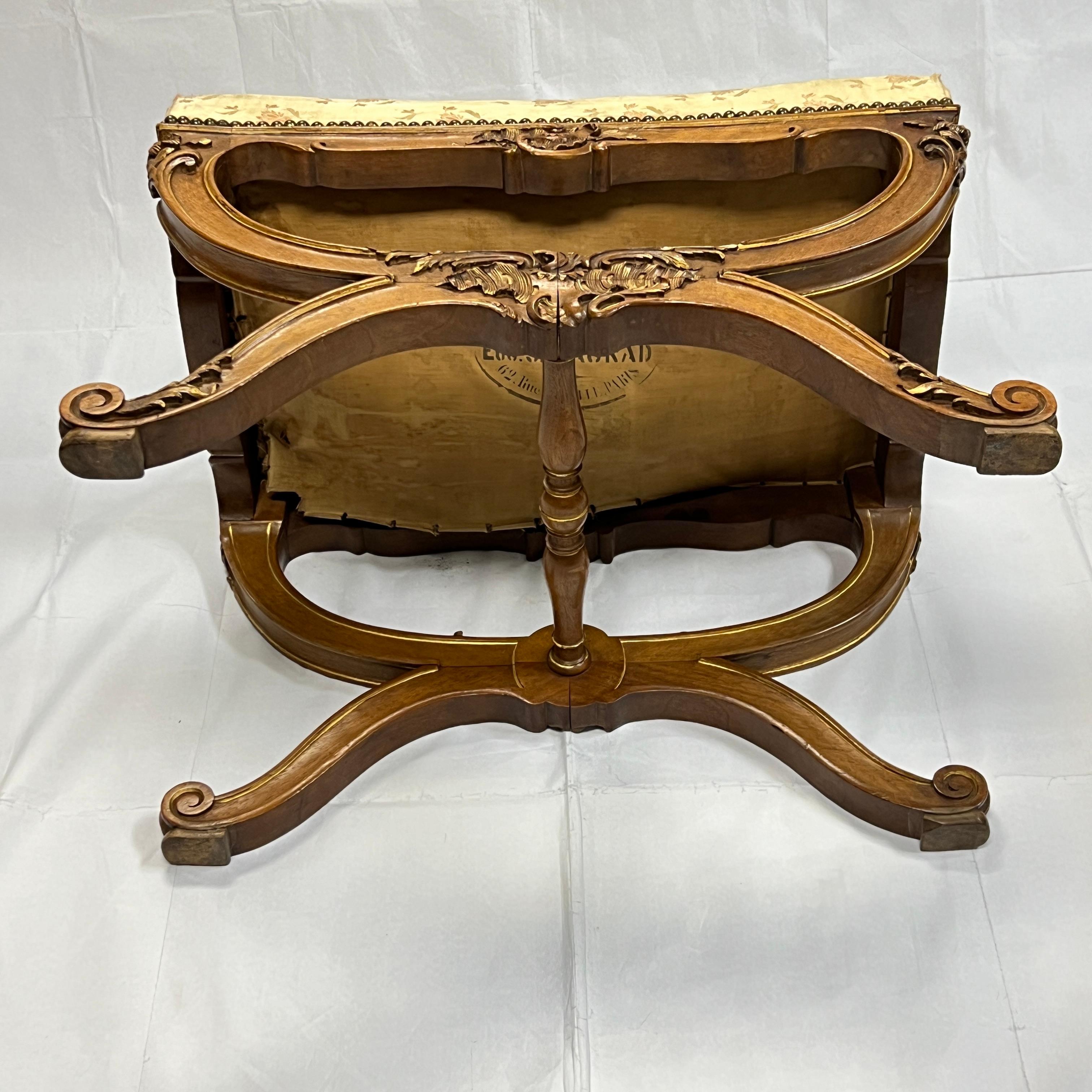 Pair 19th century French Upholstered Footstools in the Louis XV Style 6