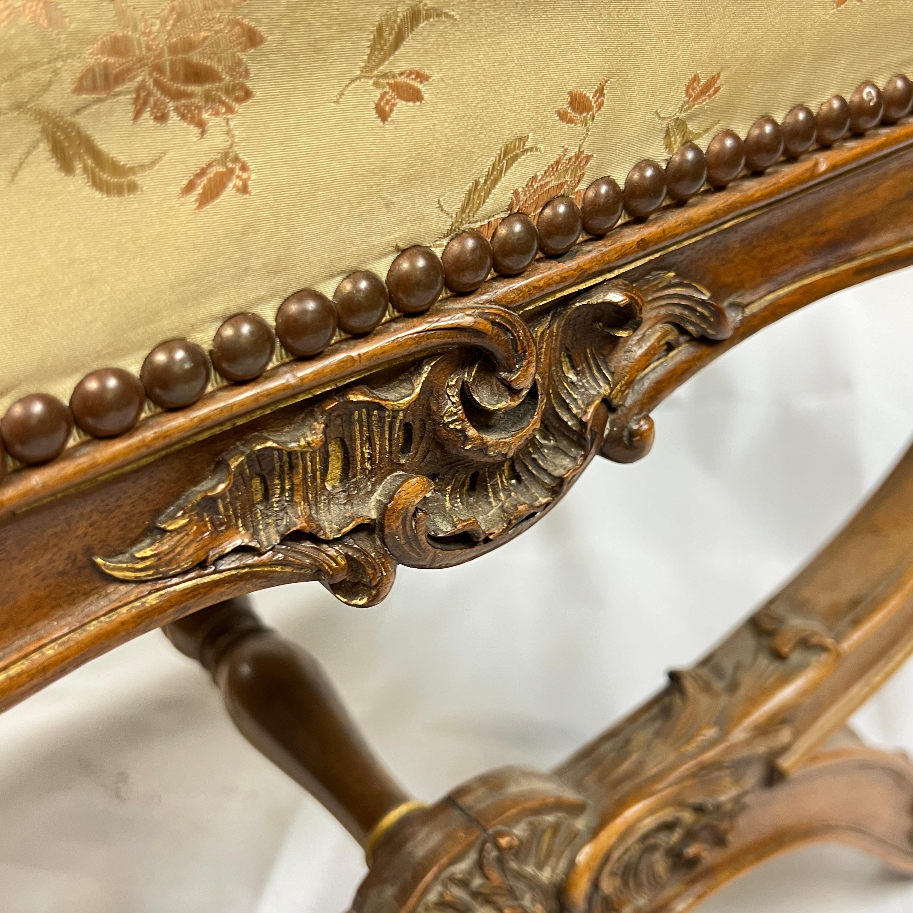 Pair 19th century French Upholstered Footstools in the Louis XV Style 9