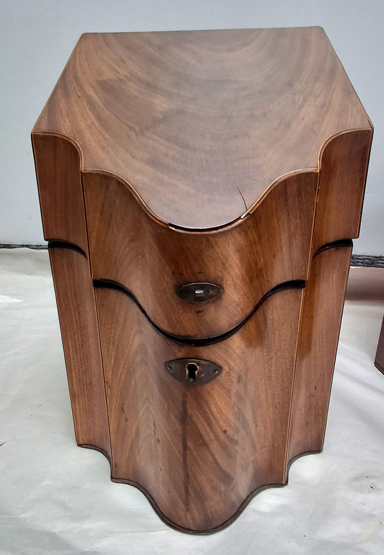 Coppia di scatole per coltelli in mogano stile Giorgio III del XIX secolo in vendita 4