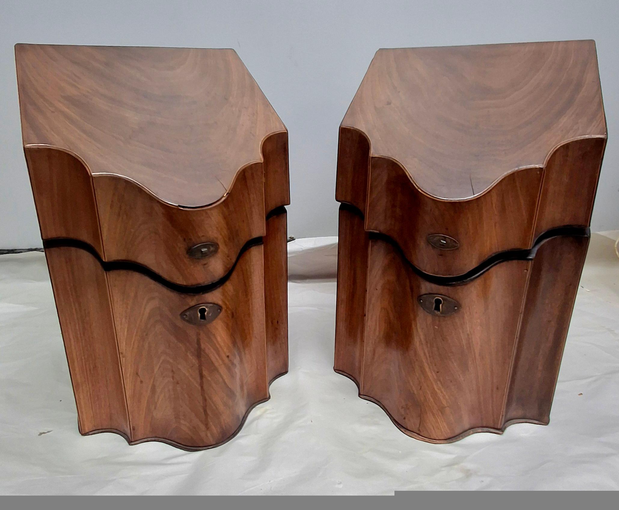 Coppia di scatole per coltelli in mogano stile Giorgio III del XIX secolo in vendita 5