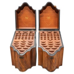 Pair 19th Century George III Style Mahogany Knife Boxes