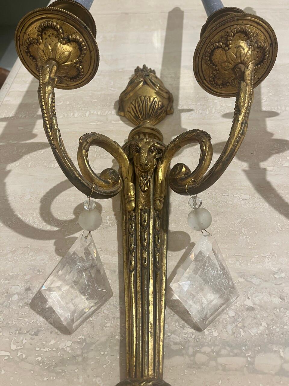 Coppia di sconsigliere neoclassiche in bronzo dorato del XIX secolo In condizioni buone in vendita a Houston, TX