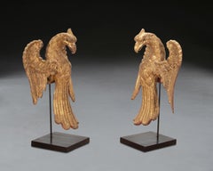 Pair 19th Century Giltwood Eagles