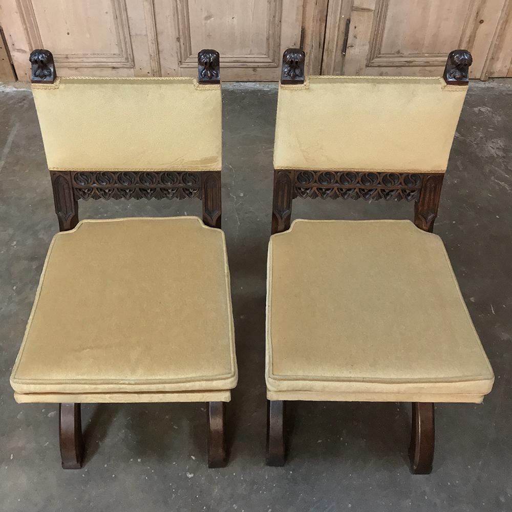 Pair of 19th Century Gothic Chairs 3