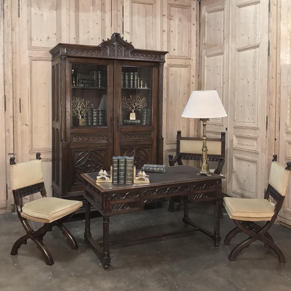 Gothic Revival Pair of 19th Century Gothic Chairs